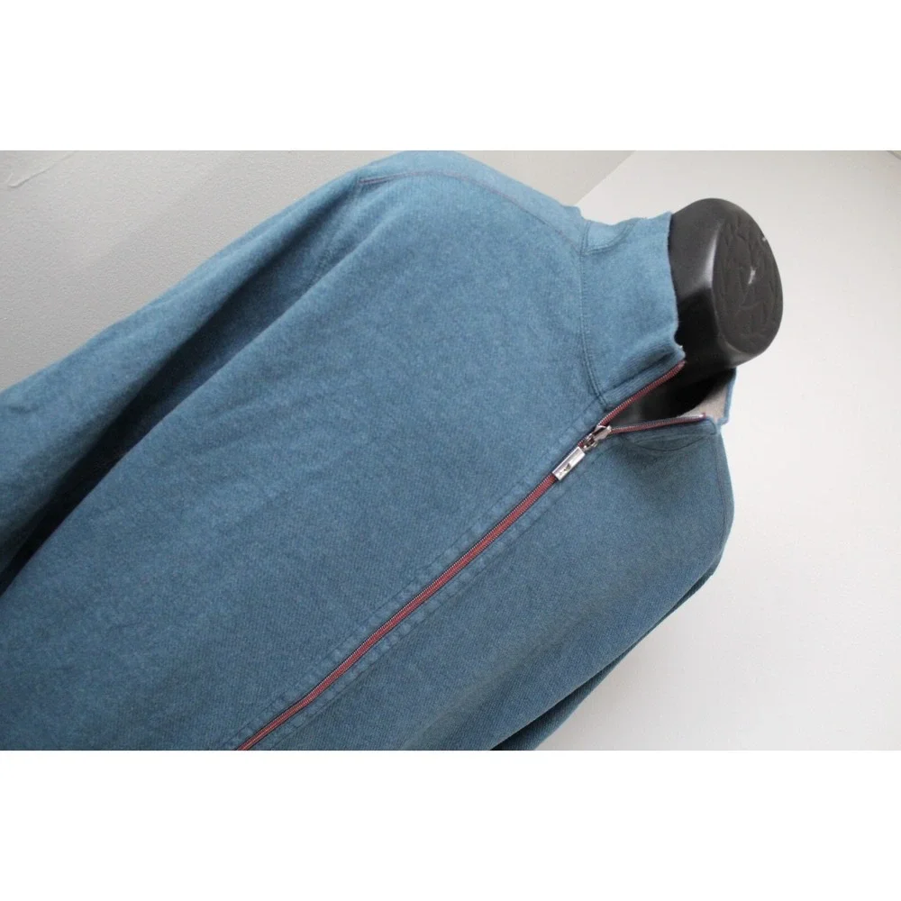 Tommy Bahama Reversible Full‎ Zip Sweater Blue / Gray Long Sleeve Mens 2XL XXL